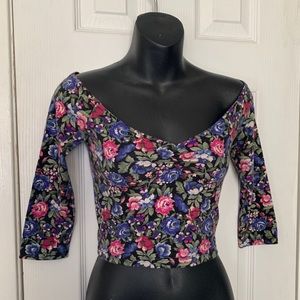 Romantic Floral Crop Top - Small